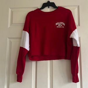 Red and white boyfriend sweater